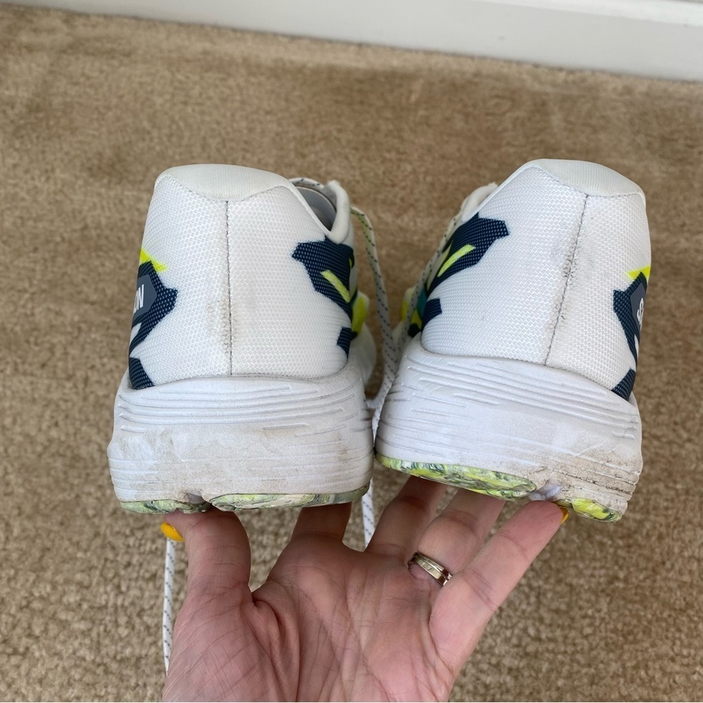 Salomon Men’s Aero Volt Running Shoes White China/Blue/Safety Yellow Size 12.5 - Picture 5 of 10